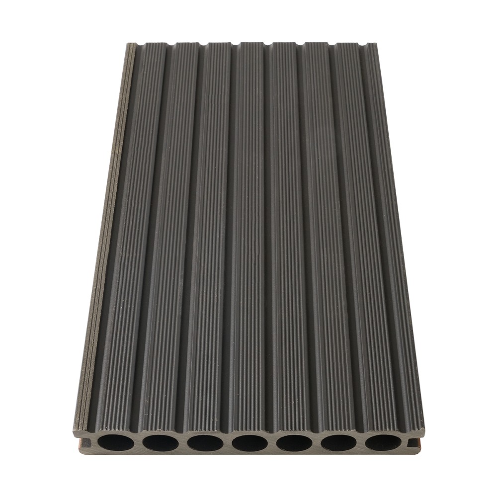 Septem foraminis Co-extrusionem WPC Decking, una postesque Crassum textura