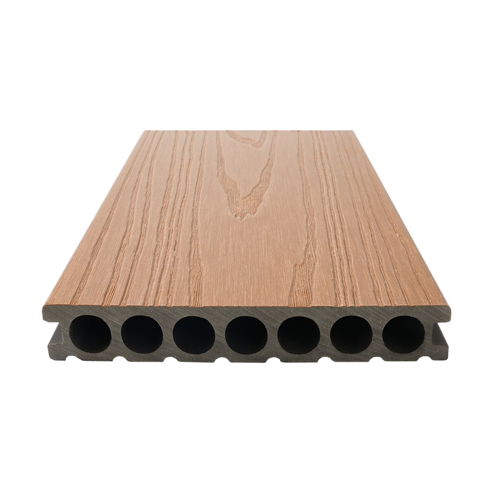 Septem foraminis Co-extrusionem WPC Decking, una postesque Crassum textura